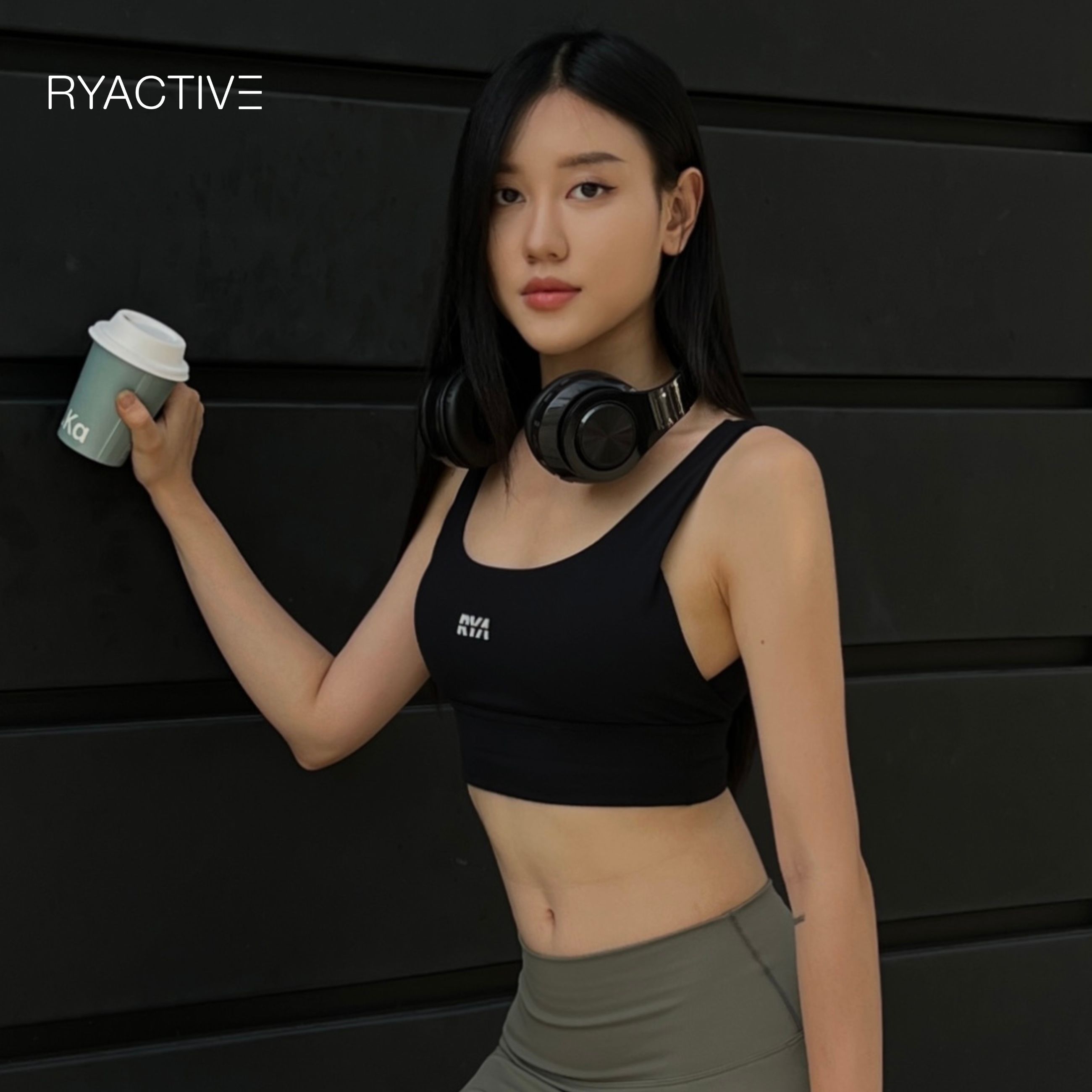 Áo ngực thể thao/ áo tập thể thao nữ/ bra tập yoga/ áo lót thể thao nữ ryactive - u sportbra black