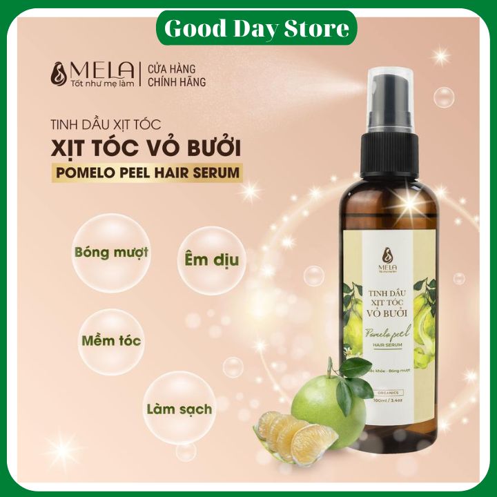 Xịt dưỡng tóc vỏ bưởi MELA giảm gãy rụng và làm mượt tóc,tinh dầu bưởi dưỡng tóc Mela - Shop Good Day Store