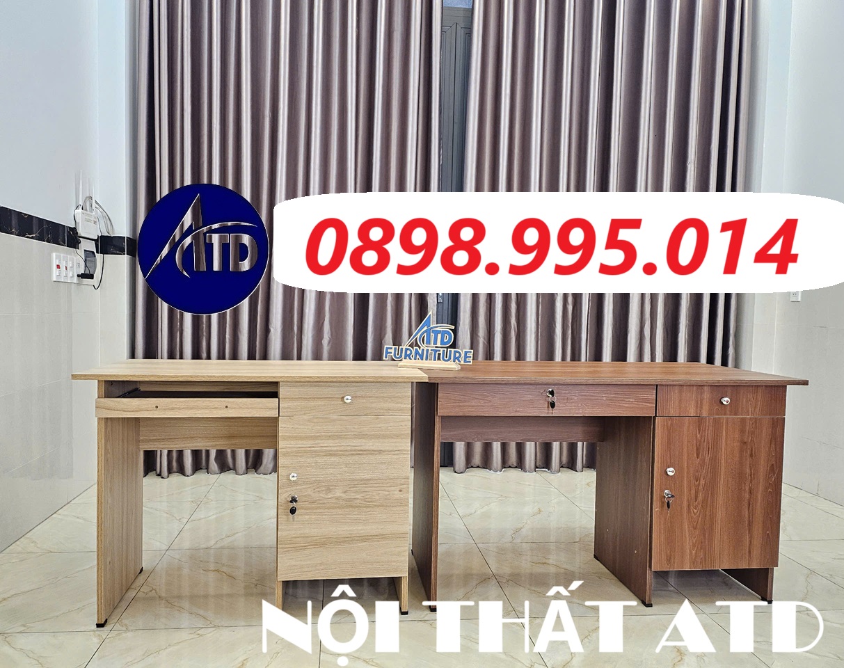 Bàn làm việc gỗ ép tại nhà và cho văn phòng có hộc khóa y hình chắc chắn HCM GIÁ XƯỞNG