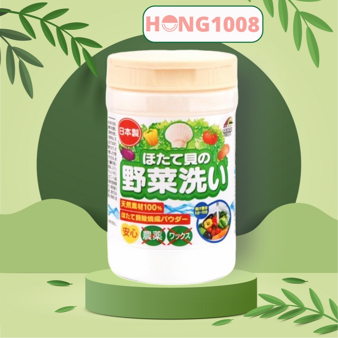 Bột rửa rau củ Unimat Riken từ sò điệp 100g Nhật Bản làm sạch hóa chất từ rau củ Shop Hong1008