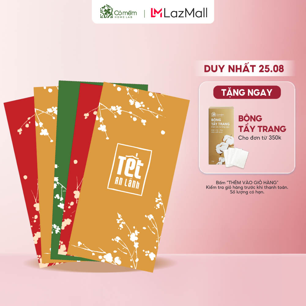 Bộ Lì Xì Tết Đong Đầy Cỏ Mềm (Gồm 5 Chiếc)