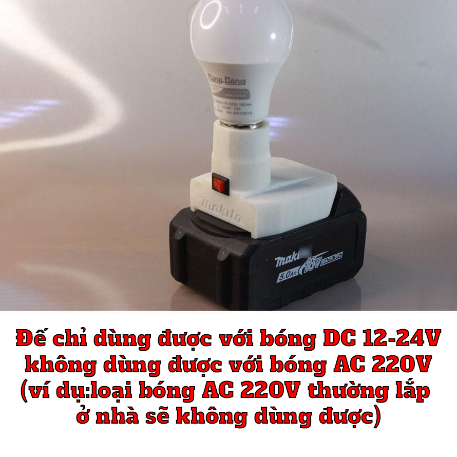 Đế Đèn Led Pin Phổ Thông 18V - 21V Chân 40MM - Ngàm Đế Đèn Led Thắp Sáng Chân Pin phổ thông 4cm