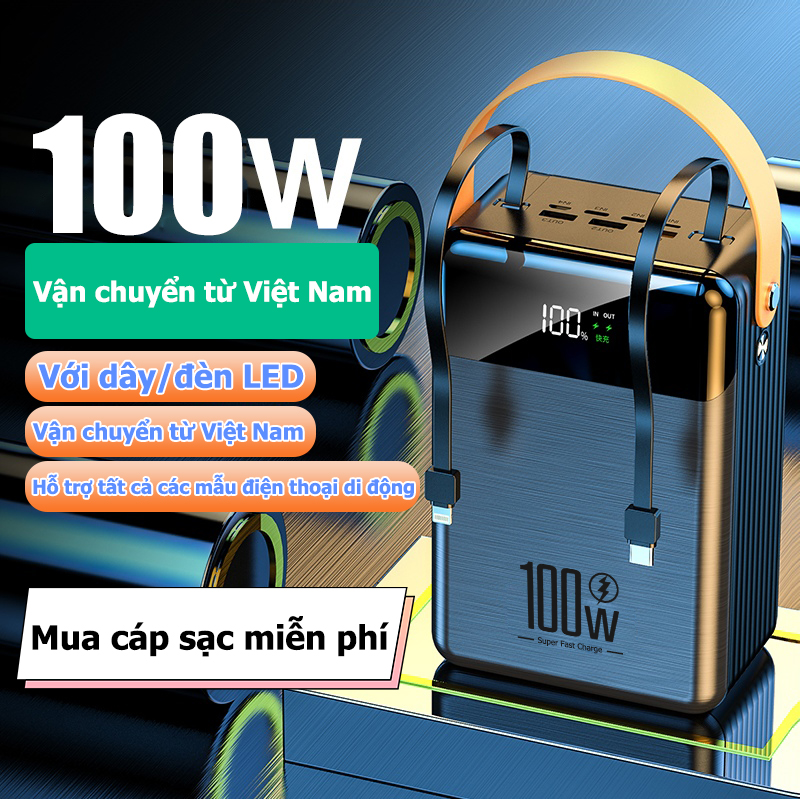 Cục sạc dự phòng Pin dự phòng Pin sạc dự phòng Sạc cực nhanh mà an toàn không lo bị nóng máy có đèn pin màn hình led hiện thị phần trăm pin vivo OPPO iPhone Xiaomi Huawei Samusung