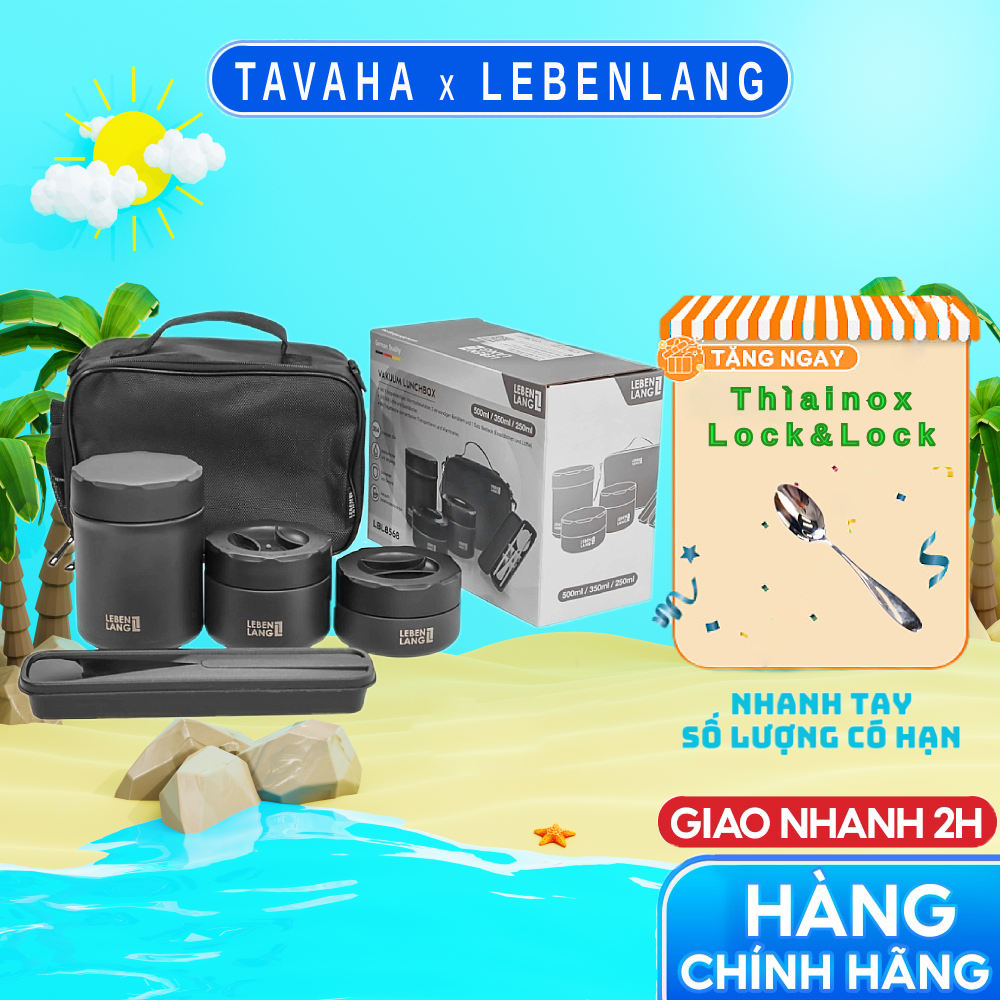 Hộp cơm giữ nhiệt inox lebenlang lbl8568 - hàng chính hãng