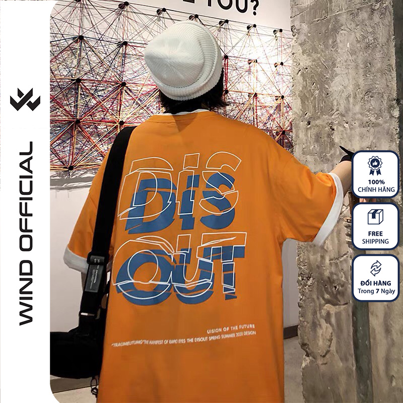 Áo phông tay lỡ nam nữ WIND dáng rộng DISOUT, thời trang nam nữ ulzzang oversize