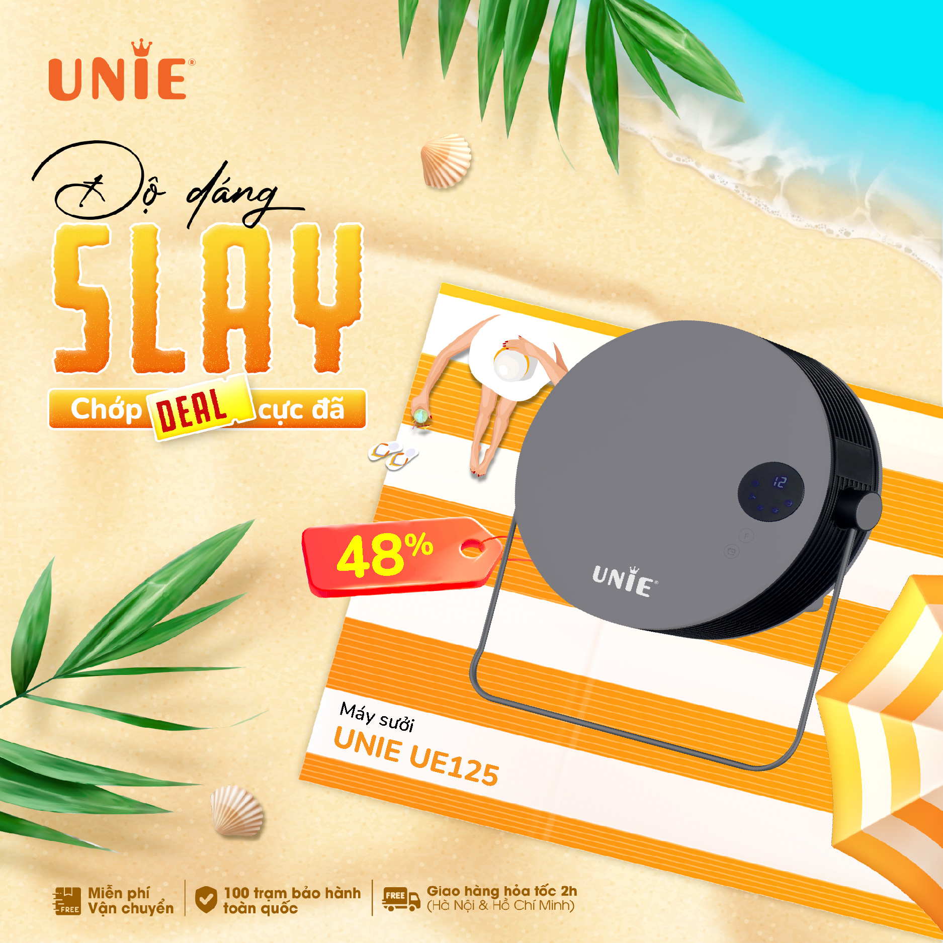 Máy sưởi gốm UNIE UE-125 công suất 2000W