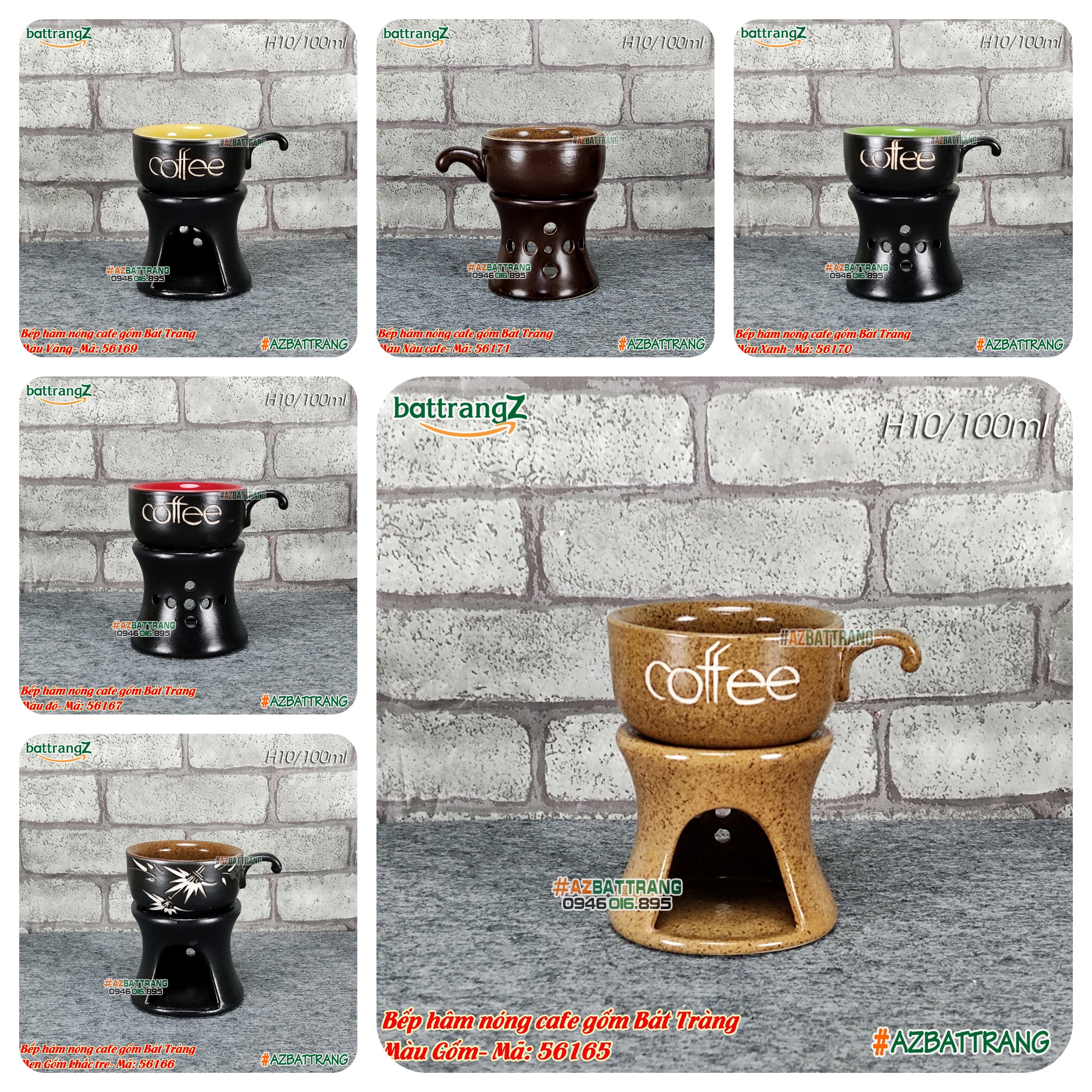 [Ảnh thật] Bếp đun hâm nóng cafe bằng gốm sứ cao cấp Bát Tràng AZBATTRANG