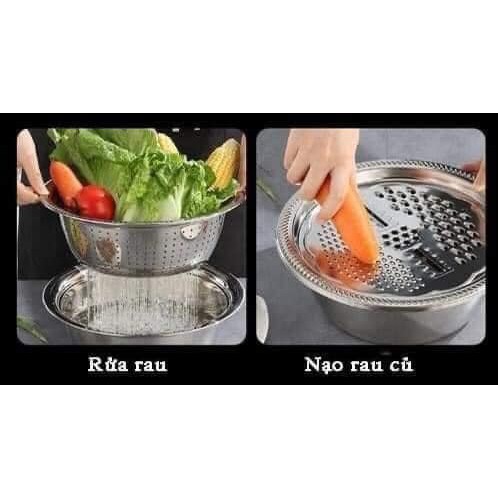 Bộ rổ nạo inox đa năng 3 in 1 tiện dụng đa năng