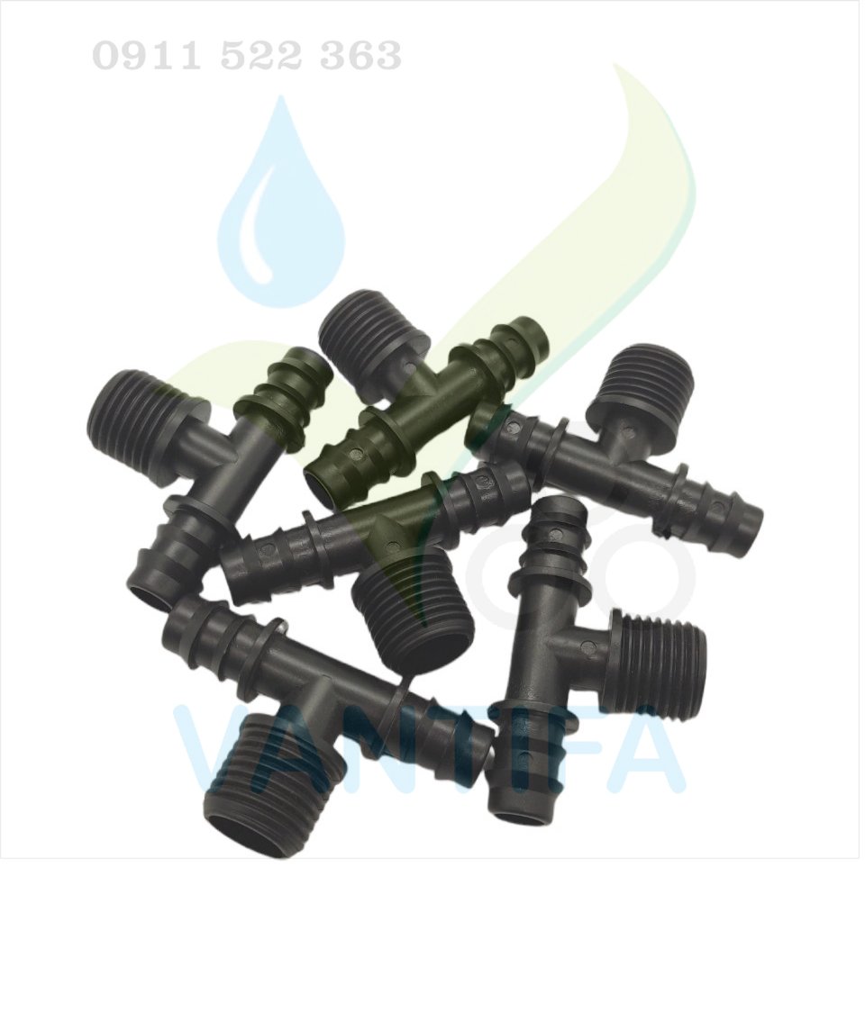 Tê ren ngoài 21mm ra 2 ống ldpe 16mm - 20mm