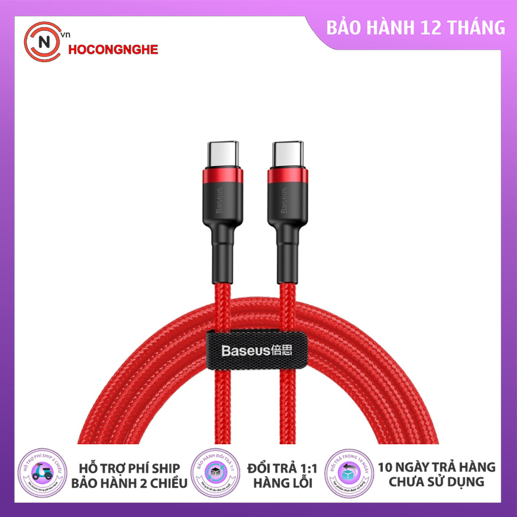🌟chính hãng🌟 cáp sạc nhanh type c to type c baseus catklf-g09 3a 1m 60w