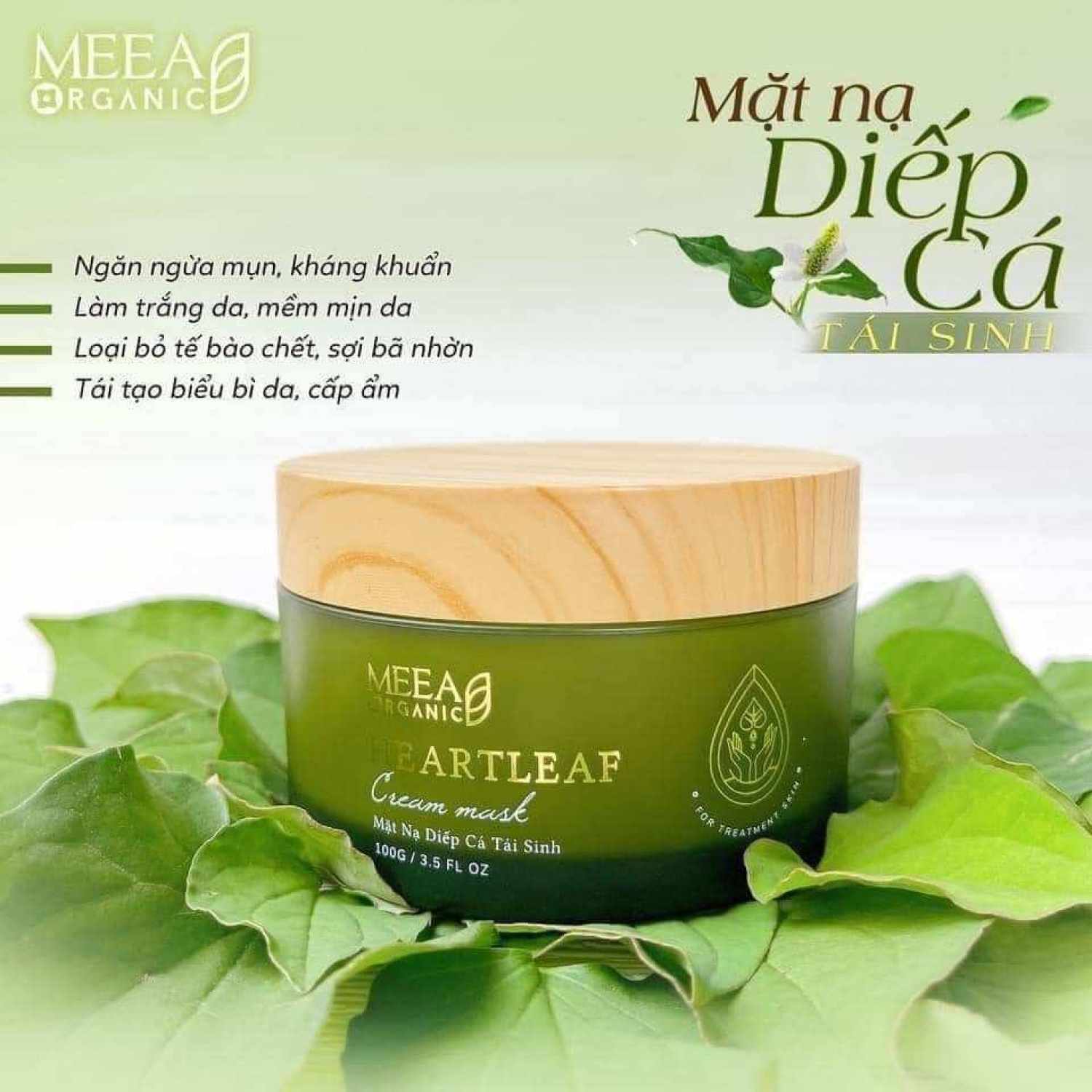 Chính hãng _ mặt nạ diếp cá tái sinh meea organic 120 g