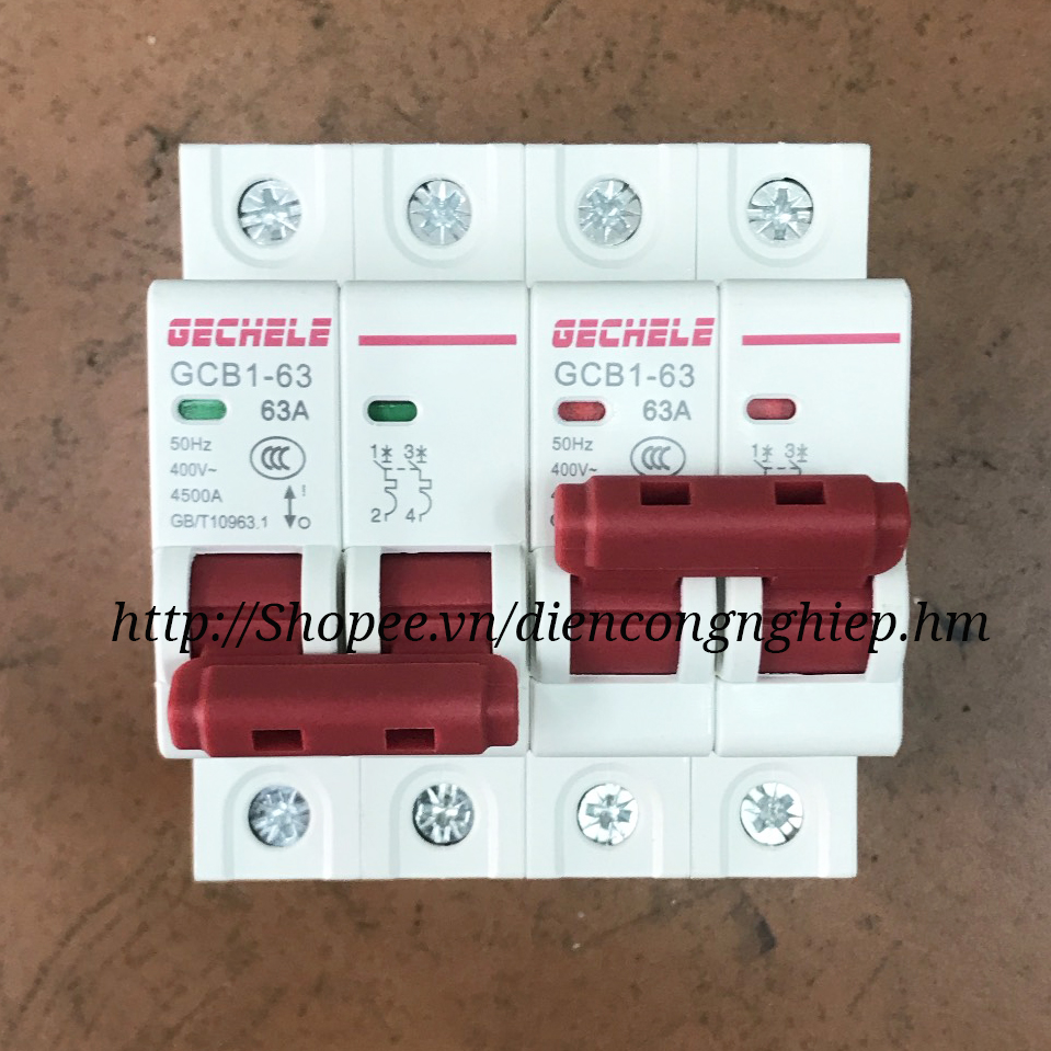 Aptomat át tô mát đảo chiều 2 pha 63a, cầu dao đảo chiều 2p 63a