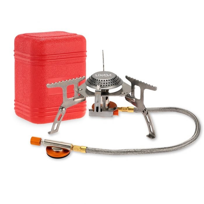 Bếp gas mini dã ngoại xếp gọn kèm đầu chuyển dùng bình gas mini