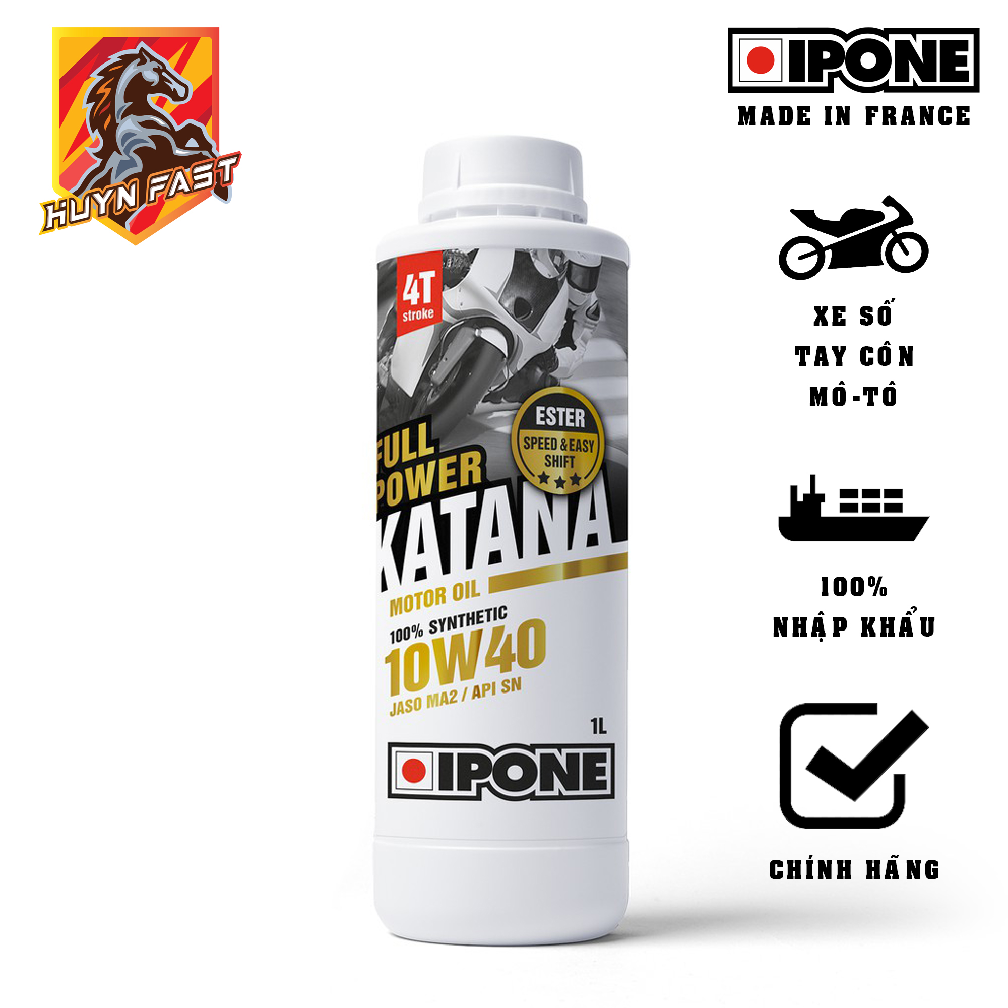 Dầu nhớt ipone katana 10w40 100% tổng hợp gốc ester