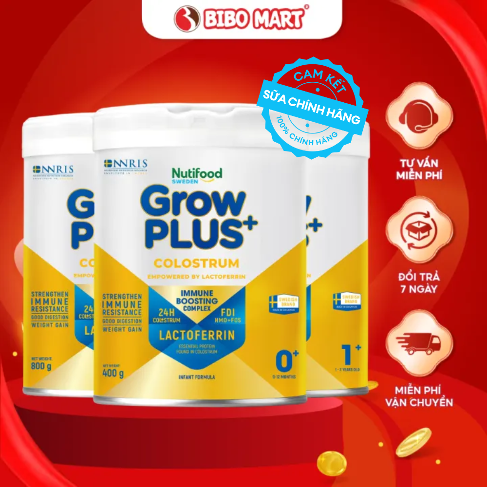 Sữa GrowPLUS+ Colostrum Lactoferrin Tăng Đề Kháng Tiêu Hóa Tốt Tăng Cân Cho Bé 800g - Bibo Mart