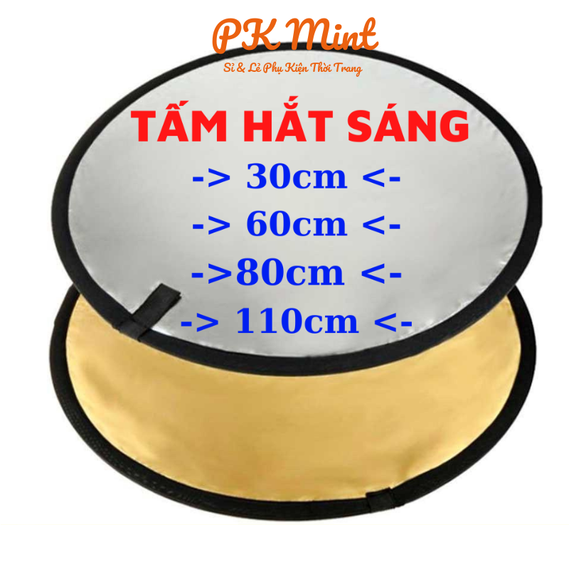 Tấm hắt sáng tròn 30cm/60cm/ 80cm/ 110cm, miếng hắt sáng 2 trong 1 chụp ảnh chuyên nghiệp