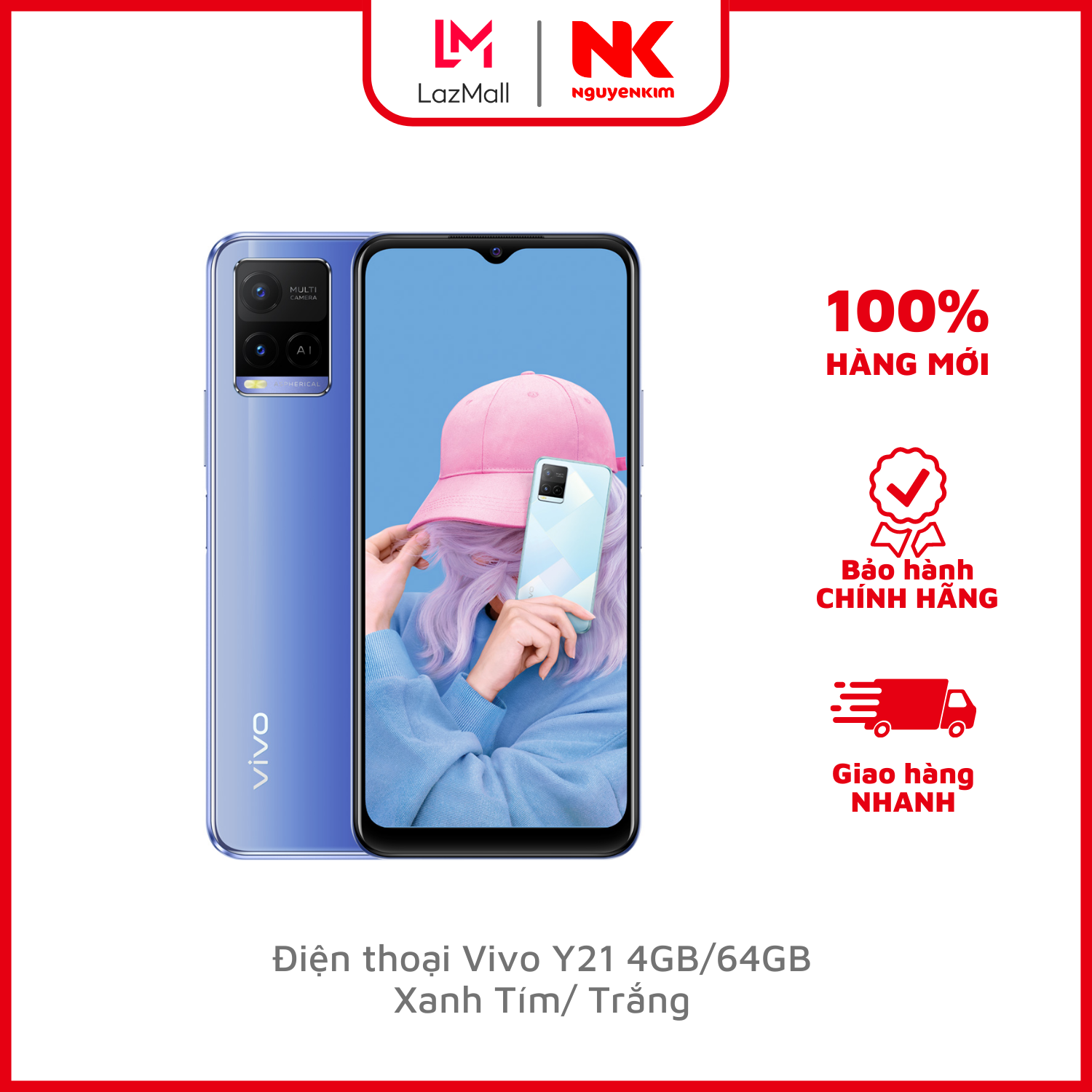 Điện thoại vivo y21 4gb/64gb