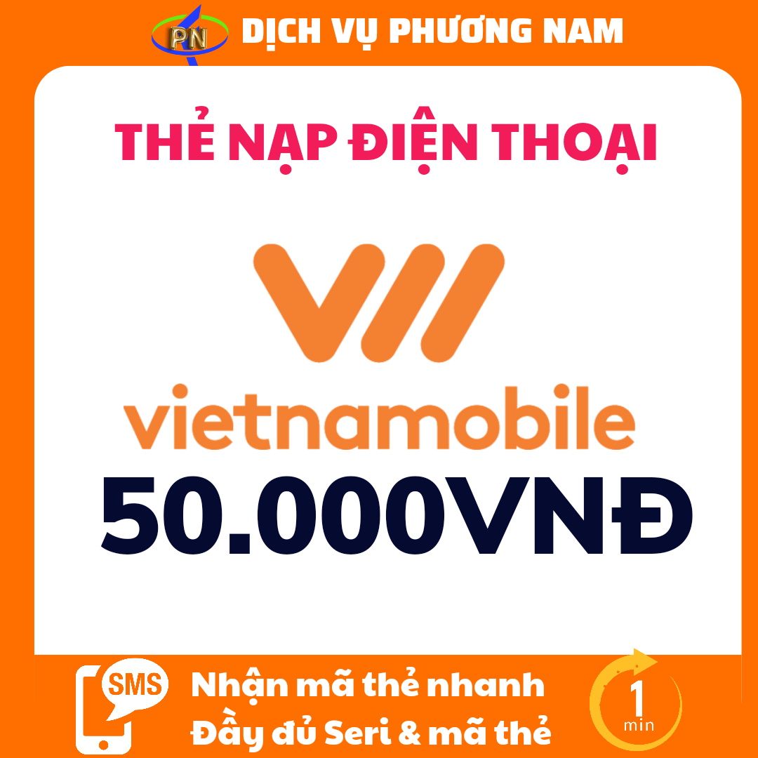 Thẻ vietnamobile 50k & phí chuyển - nhận mã cực nhanh qua sms/chat