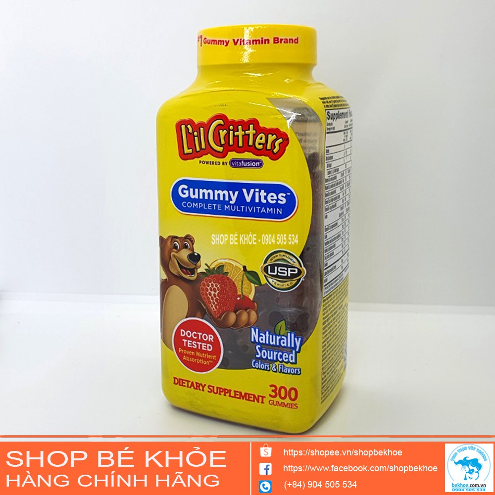 Kẹo Dẻo Lil Critter Gummy Vites Complete Multivitamin - Kẹo Vitamin Tổng Hợp 300V