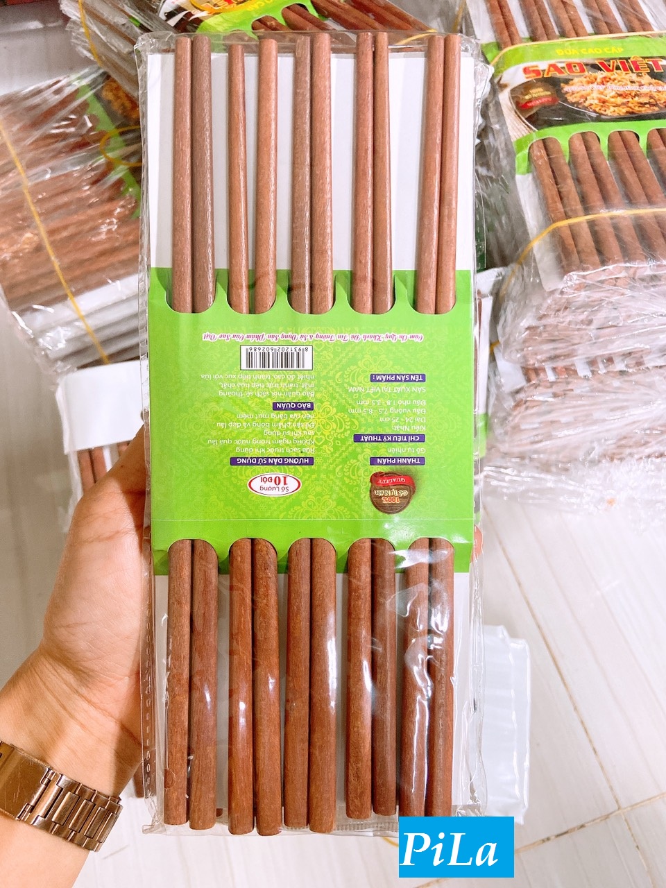 [HCM]Combo 10 Đôi Đũa Gỗ Sạch Tự Nhiên Màu Nâu Gỗ