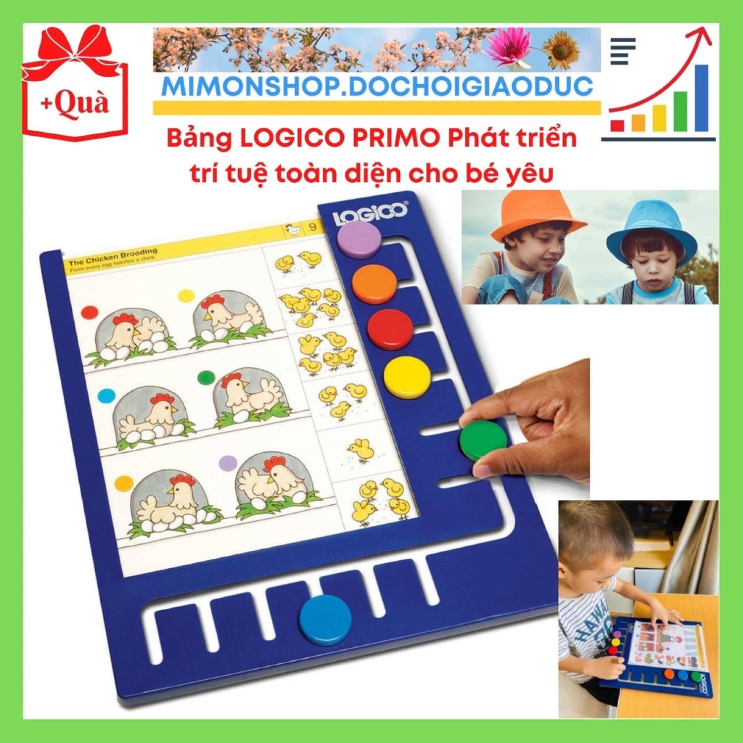 Bảng LOGICO PRIMO Bộ Đồ Chơi Phát Triển Trí Tuệ Toàn Diện Cho Bé [ TẶNG 5 tơ` HỌC LIỆU CHƠI KÈM] MIMON