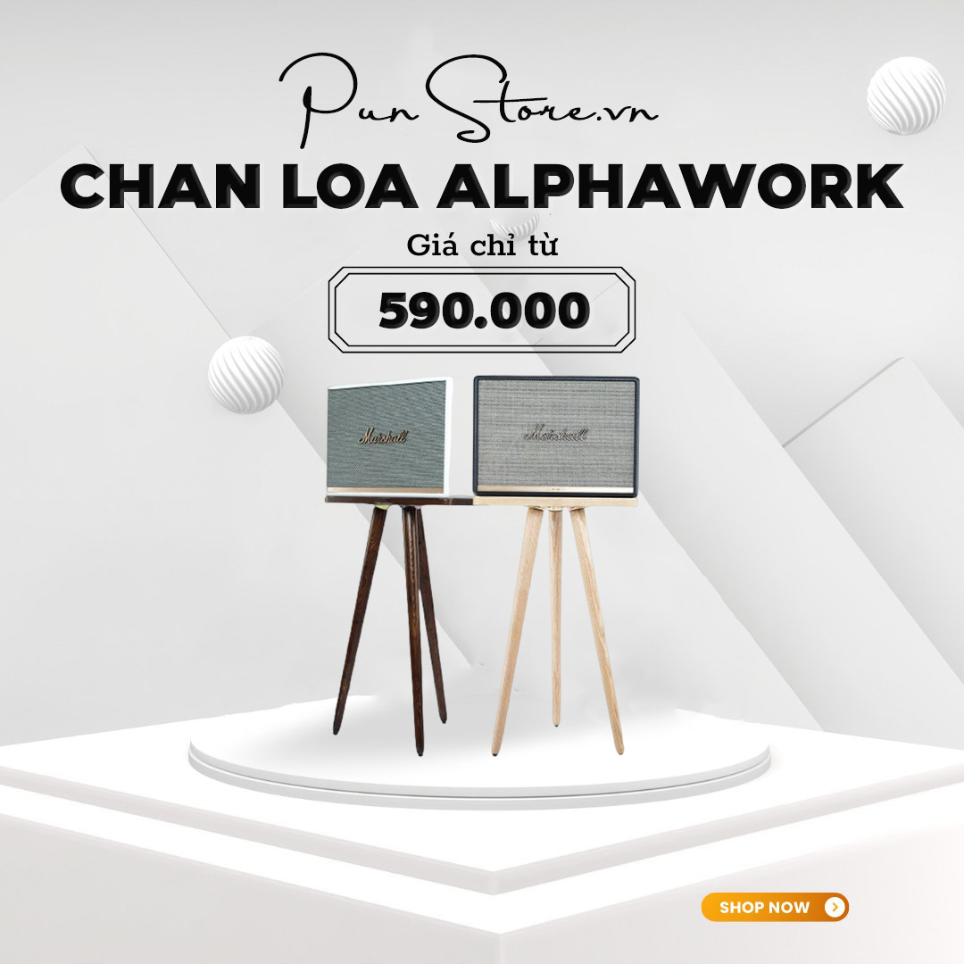 Chân loa Marshall - AlphaWork chất liệu gỗ Tần Bì Cao Cấp