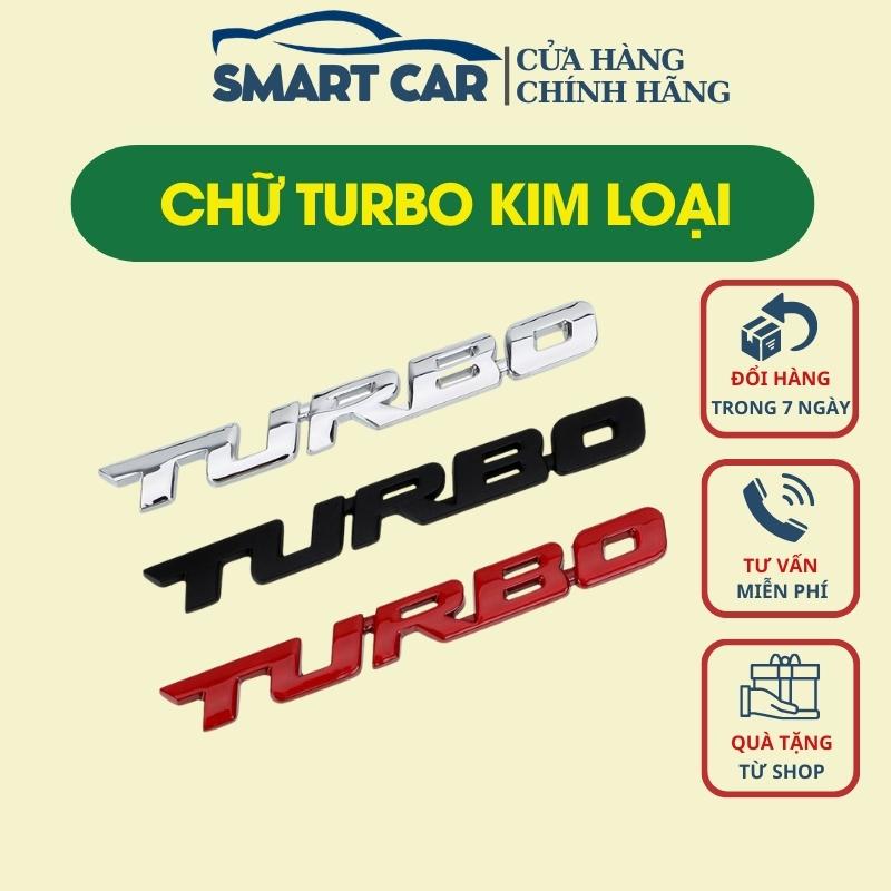Logo turbo nổi 3d- chữ turbo 3d kim loại trang trí ô tô, xe hơi