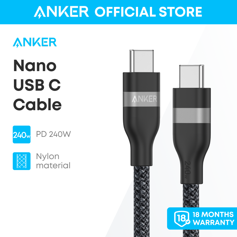  Anker Nano USB C Cable PD 240W Nylon Fast Charging Type C Cable for iPhone 16 16 Pro 16 Plus 16 Pro Max iPhone 15 pro max MacBook Pro iPad Pro Galaxy S24 S23 cáp dock sạc dây sạc điện thoại dây sạc iphone 