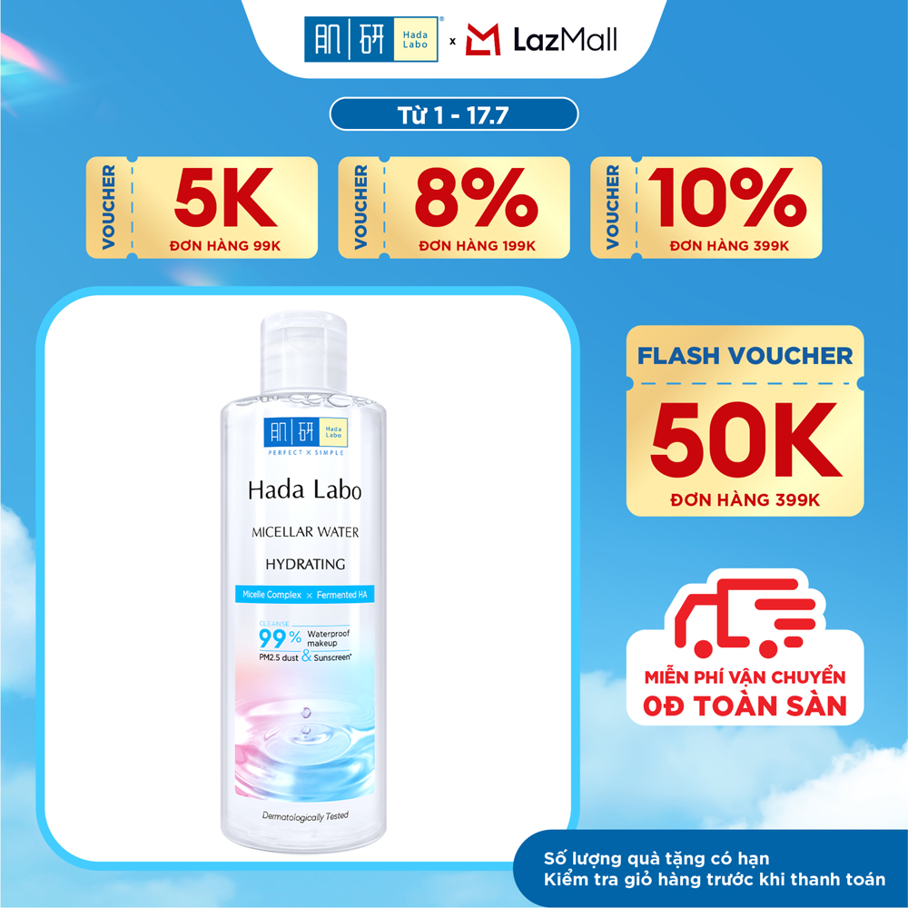 Nước tẩy trang sạch sâu dưỡng ẩm Hada Labo Micellar Water Hydrating 240ml