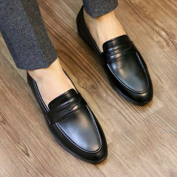 Giày lười mọi nam cao cấp giày nam da bò thật công sở sang trọng, lịch sự