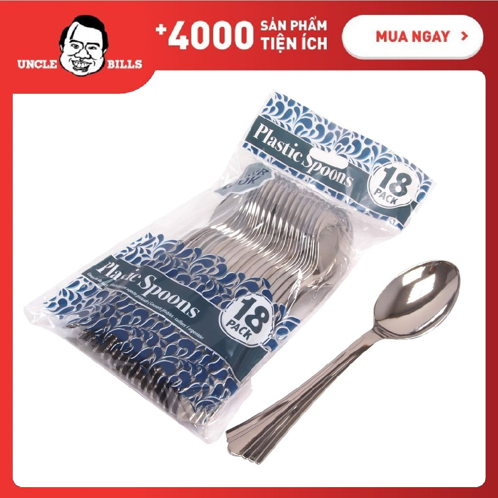 Bộ muỗng tiệc giả bạc dùng 1 lần 18 cái ubl od0036