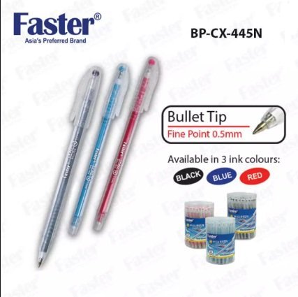 Set 20 cây Viết bi,bút bi gel Faster BP-CX-445N,xanh,đỏ,đen ngòi 0.5,viết êm, mực chảy đều, nét bút viết mượt,nhanh khô