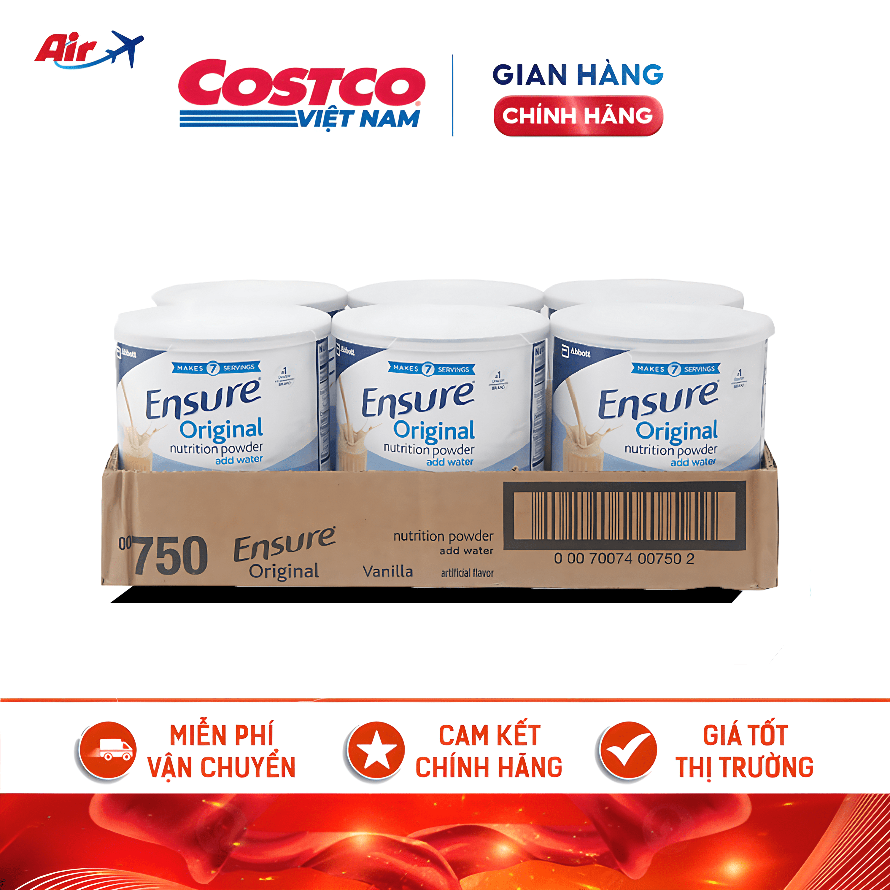 Combo 6 hộp sữa bột ensure mỹ original nutrition powder 397g của mỹ