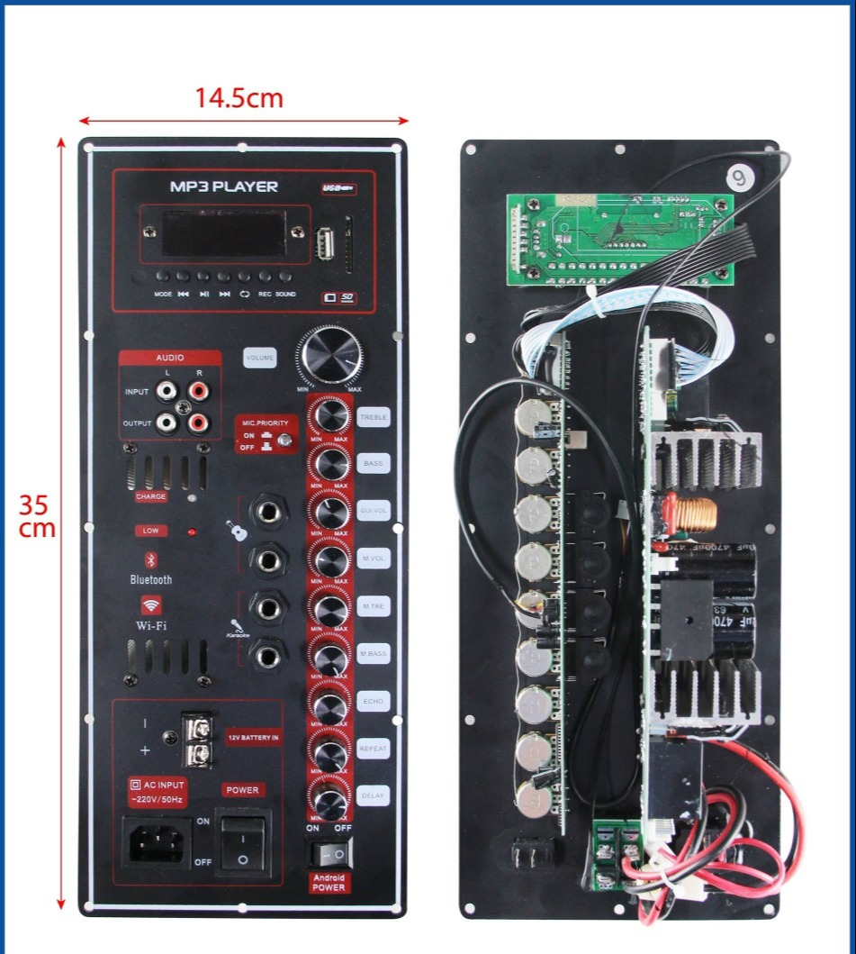 Board Mạch Ráp Loa Kéo 400W (15x35) - bass 4 hoặc 5 tấc từ  190