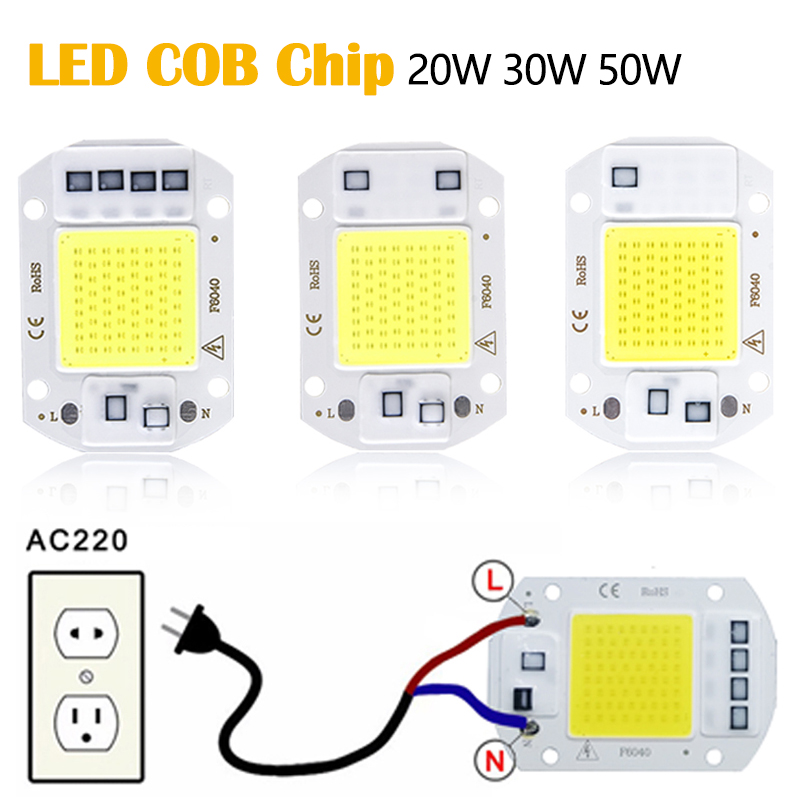 2pcs ac 220v led light chip 20w 30w 50w cob chip no need driver led lamp beads for flood light spotlight lampada diy lighting