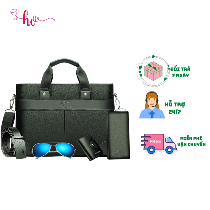 Combo túi xách nam công sở đựng laptop tài liệu - túi công sở đeo chéo - cặp đeo chéo
