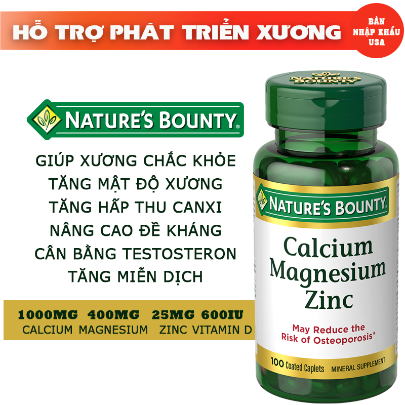 Viên uống bổ sung Calcium Magnesium Zinc with Vitamin D3