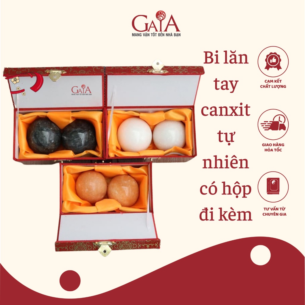 Bi lăn tay đá canxit nhiều màu sắc, kích cỡ