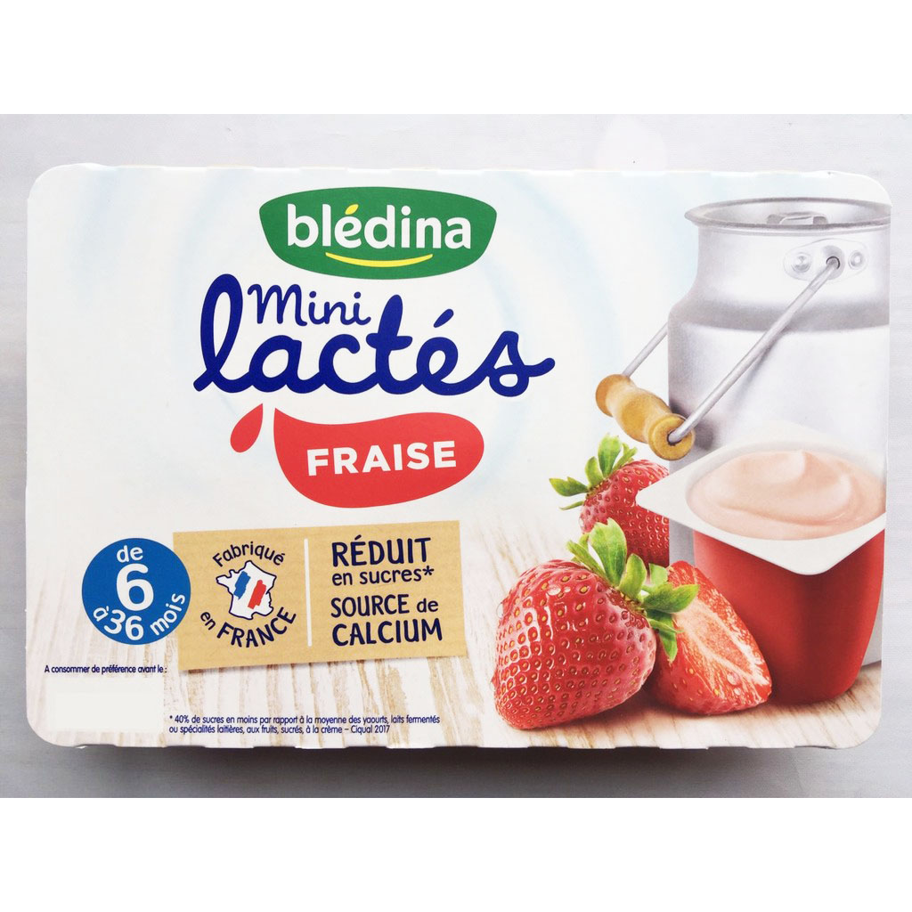 Sữa chua B'ledina mini 6*55G vị dâu 6M+ date T3/2024