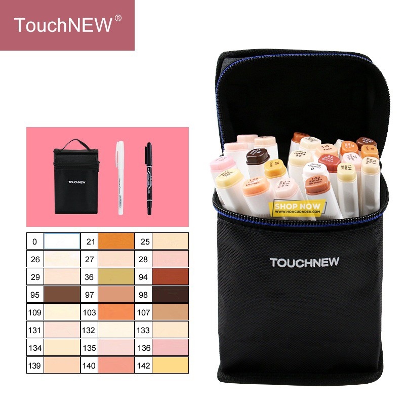 ✎◈  [DA ĐEN] Bộ 24 Màu Marker TouchNew - Set Da