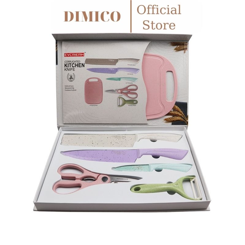 Bộ dao lúa mạch nhà bếp dimico 6 món cao cấp kháng khuẩn everich 25858437838