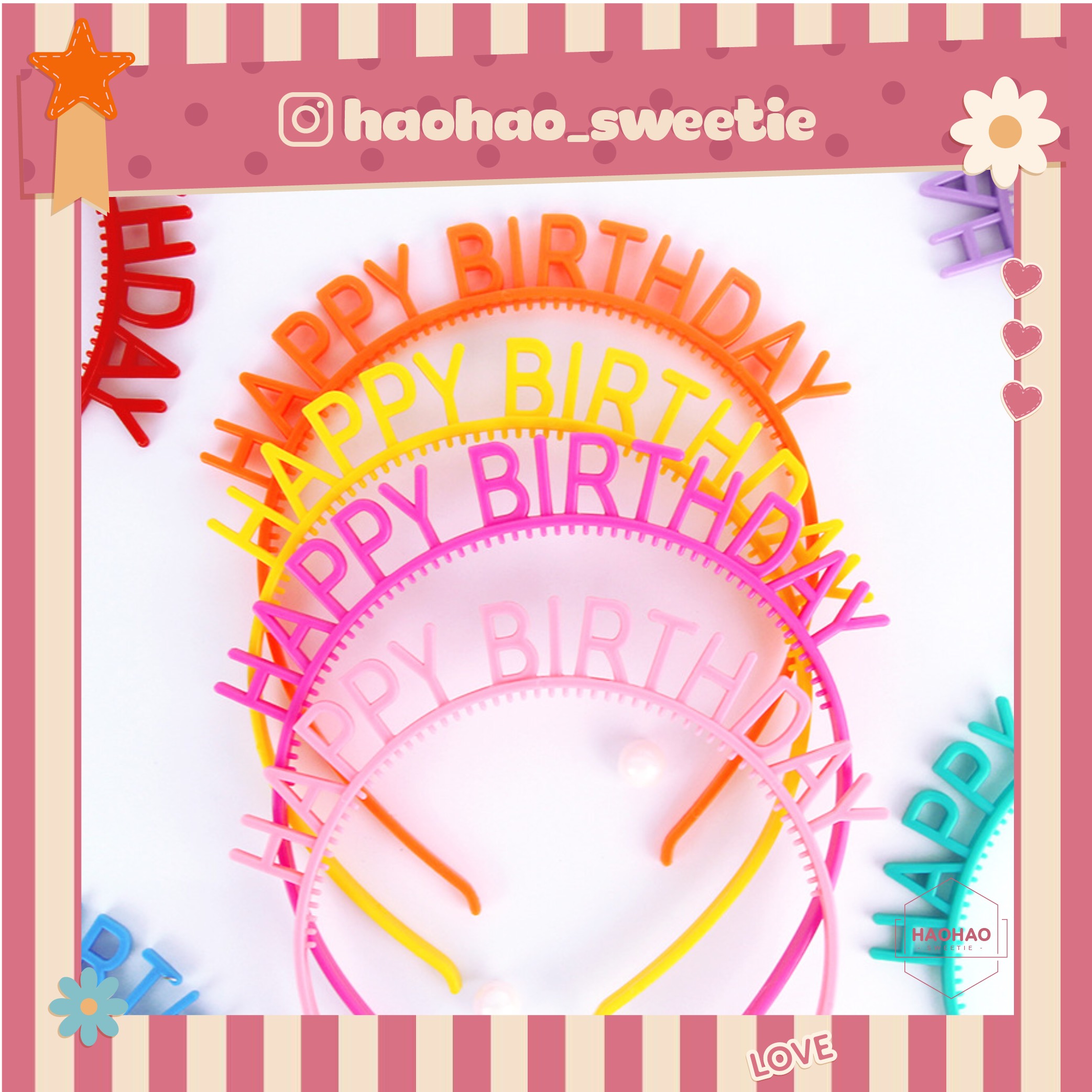 Bờm chữ sinh nhật happy birthday nhiều màu