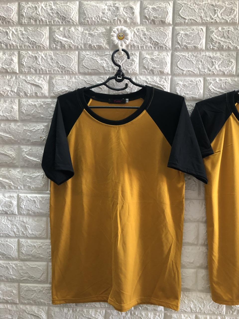 Áo thun nam nữ raglan tay đen thun siêu mịn ảnh thật