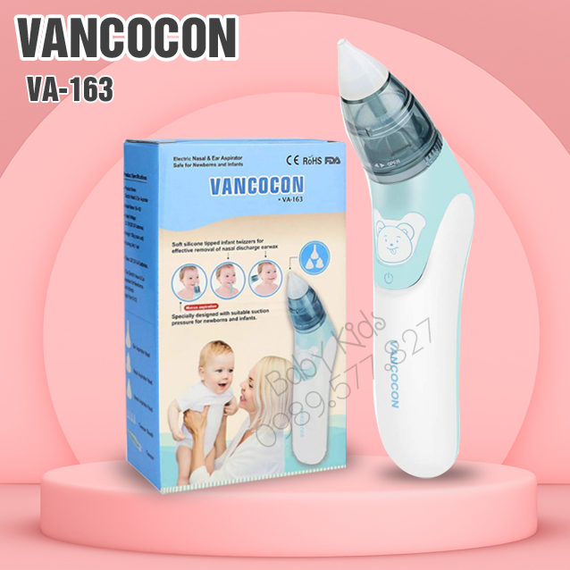 Máy hút mũi cho bé Vancocon VA-163 dùng cho trẻ sơ sinh, chạy pin tiểu AA