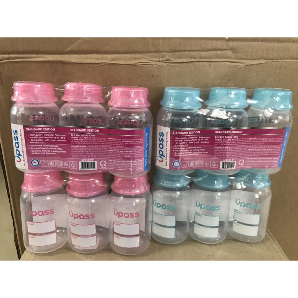 Bộ 3 bình trữ sữa 125ml upass-thái lan-up0101w