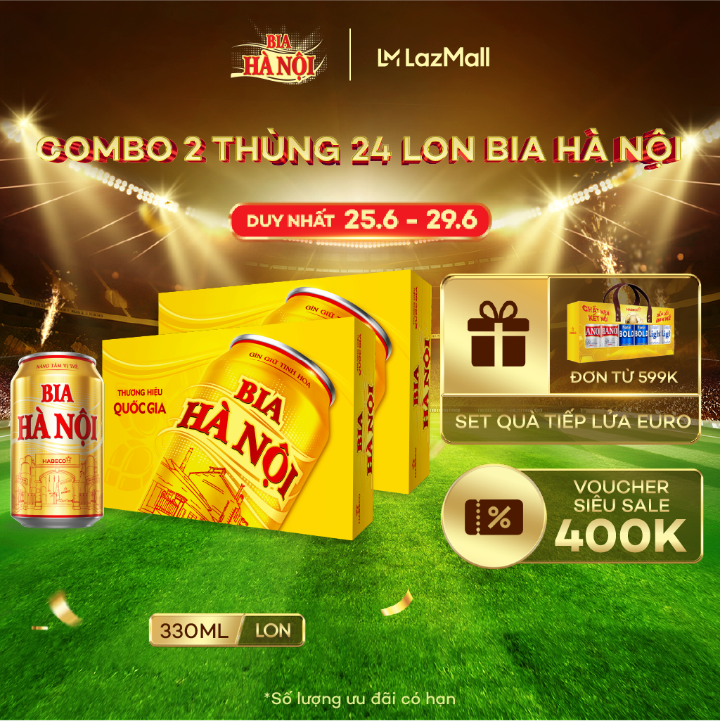 COMBO 2 Thùng 24 lon Bia Hà Nội – HABECO (330ml/lon)