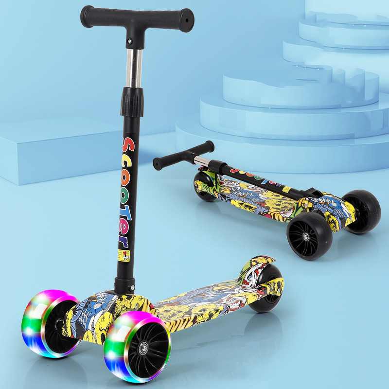 Xe trượt scooter graffiti cao cấp bánh phát sáng gego 0454 – hàng chính hãng