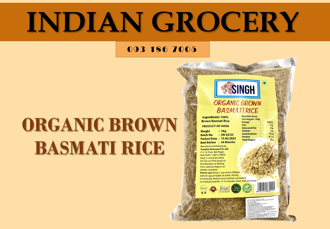 Gạo basmati nâu hữu cơ - organic brown basmati rice 1kg