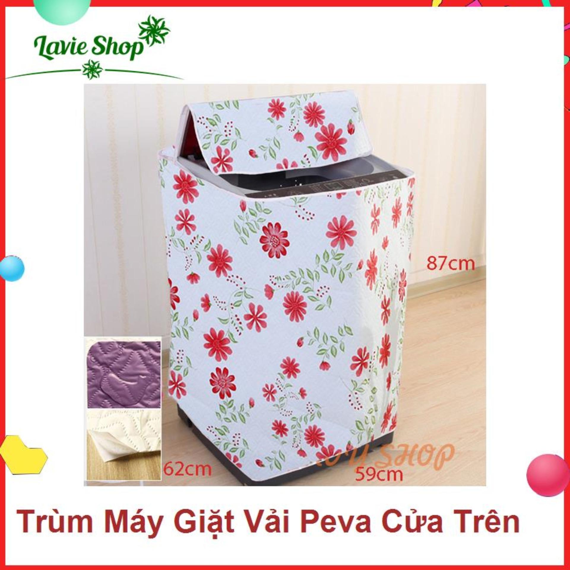Áo trùm máy giặt cửa trên - vải PeVA dày 3 lớp - từ 7-8kg kích thước 58x61x87cm - màu ngẫu nhiên