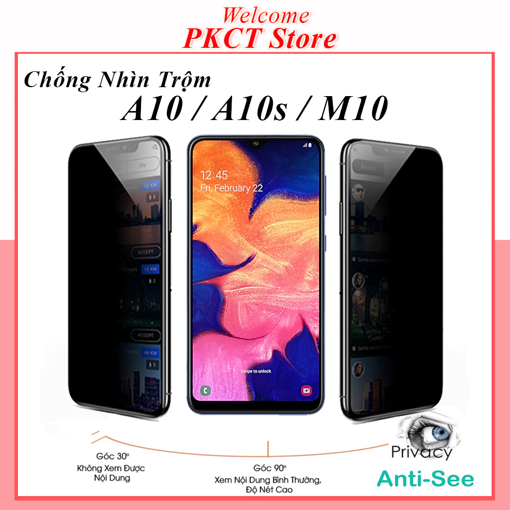 Kính cường lực samsung a10 a10s m10 chống nhìn trộm full màn cảm ứng mượt